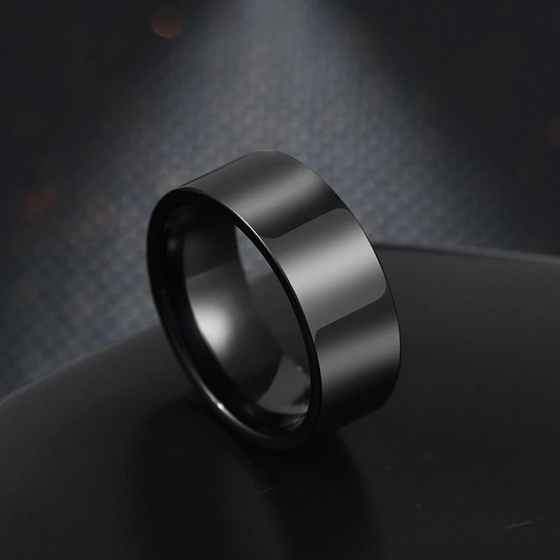 Anel Masculino Liso em Aço Inoxidável