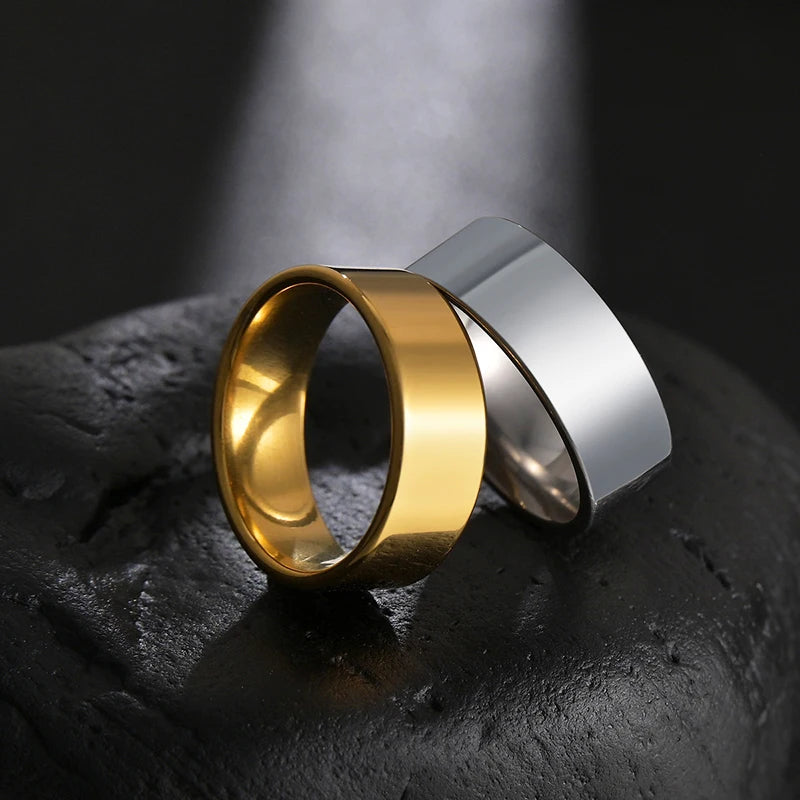 Anel Masculino Liso em Aço Inoxidável