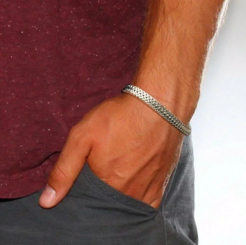 Pulseira Masculina em Aço Inoxidável