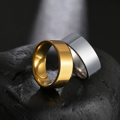 Anel Masculino Liso em Aço Inoxidável